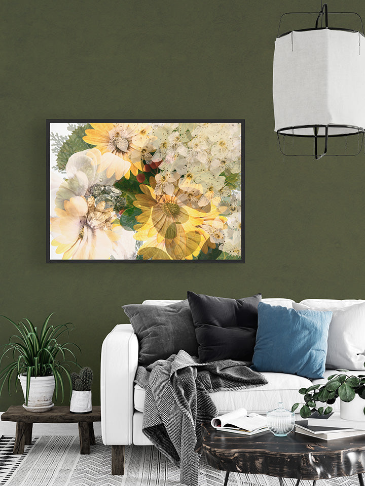 Green Garden with Daisies Fine Art Print