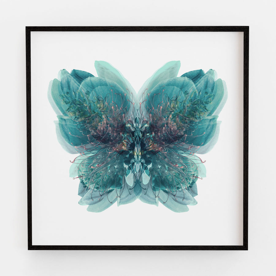 Blue Butterfly | Paper and Flower | Floral Art Print