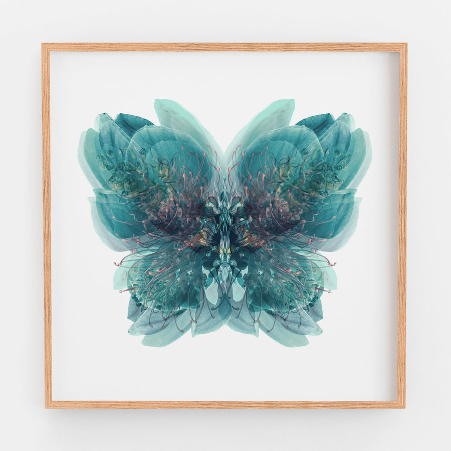 Blue Butterfly | Paper and Flower | Floral Art Print