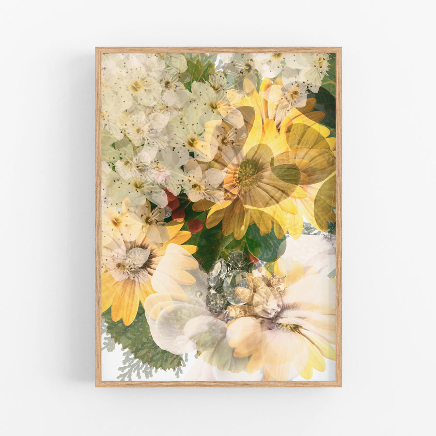 Green Garden with Daisies Art Print on Paper | Paper and Flower Photographic Studio