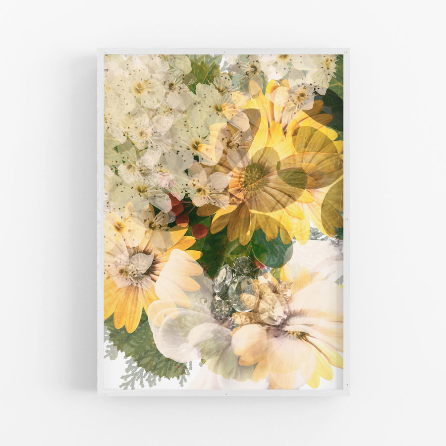 Green Garden with Daisies Art Print on Paper | Paper and Flower Photographic Studio